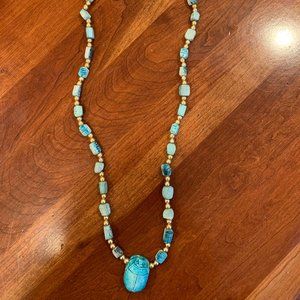 Turquoise and Gold Bead Necklace